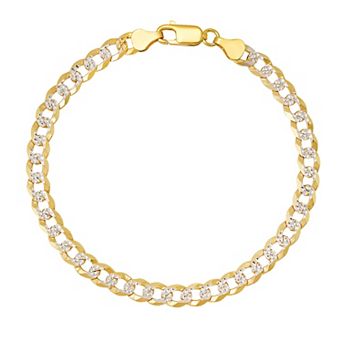 Men's Queen Jewels Sterling Silver Diamond-Cut Curb Chain Bracelet
