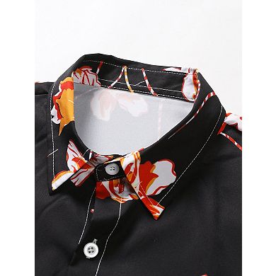 Men's 2 Pcs Short Sleeve Button Down Shirt Shorts Set Casual Summer Wear