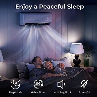 Costway 24,000 BTU Mini Split Air Conditioner AC Unit w/ Heat Pump&Alexa Googlehome Remote Control