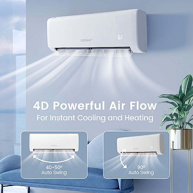 Costway 24,000 BTU Mini Split Air Conditioner AC Unit w/ Heat Pump&Alexa Googlehome Remote Control