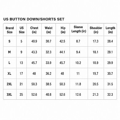 Men's 2 Pcs Summer Tropical Print Hawaiian Beach Shirt Shorts Set