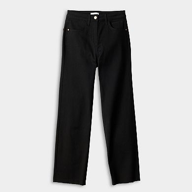 Women's LC Lauren Conrad Super High Rise True Straight Raw Hem Jeans