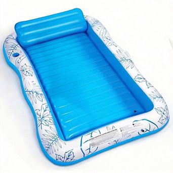 Inflatable Pool Lounger Float with Drink Holder