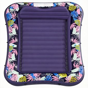 Tanning Pool Lounger Float Headrest Drink Holder Sun Tub