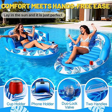 Inflatable Tanning Pool Lounger Float Sunbathing Bed