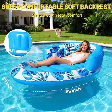 Inflatable Tanning Pool Lounger Float Sunbathing Bed