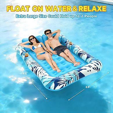 Inflatable Tanning Lounger Float Water Raft