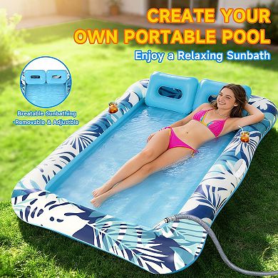 Inflatable Tanning Lounger Float Water Raft