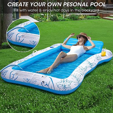 Inflatable Pool Lounger Float Raft Sunbathing Mattress