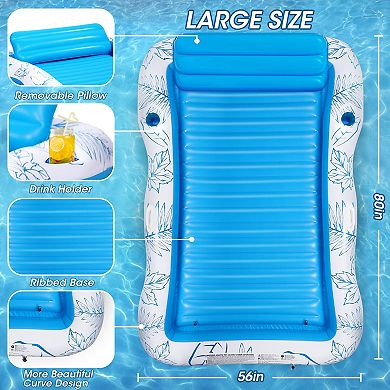 Inflatable Pool Lounger Float Raft Sunbathing Mattress