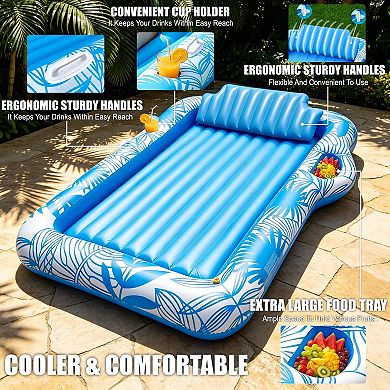 Inflatable Tanning Pool Lounger With Sprinkler