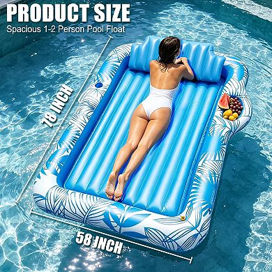 Inflatable Tanning Pool Lounger With Sprinkler