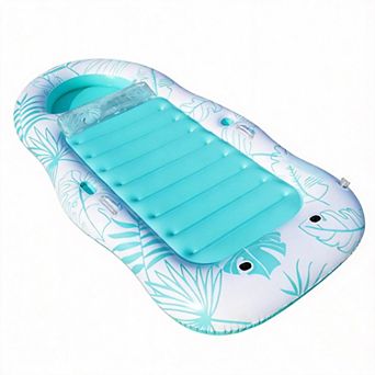 Inflatable Pool Lounger Float with Cooler Cup Holders