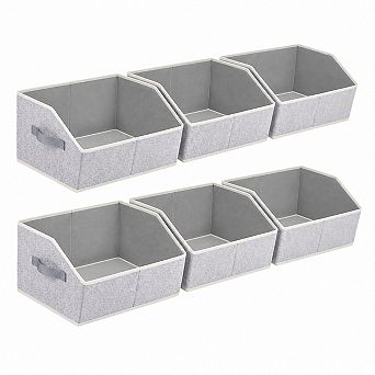 Trapezoide Fabric Storage Bins Sturdy Handles Collapsible Closet Organizers