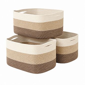 Woven Rope Storage Baskets Multi Functional Organizer For Home Organization