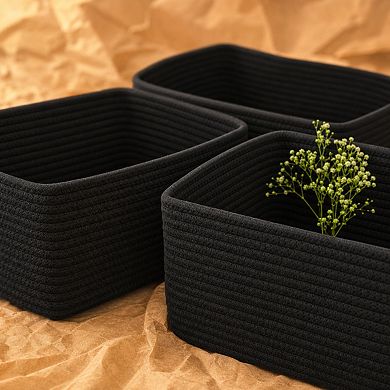 Woven Rope Storage Baskets Multi Functional Organizer For Home Organization