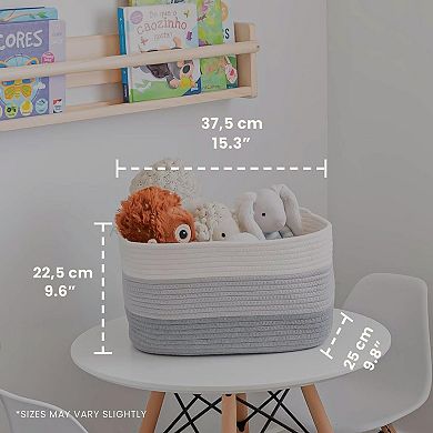 Woven Cotton Rope Storage Baskets For Shelves Closet Bedroom Playrooms