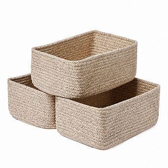 Cotton Woven Rope Storage Baskets For Closet Desktop Playroom Organization