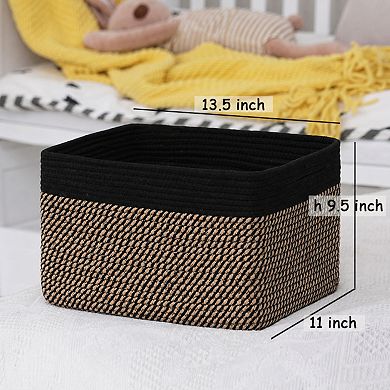 Cotton Rope Storage Baskets With Handles For Home Organization Dog Bin Shoe Organizer