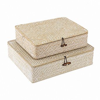 Handwoven Seagrass Storage Baskets With Lids Flat Woven Home Decor Organizers
