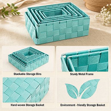 Hand Woven Polypropylene Storage Baskets Multi Use Organizers For Closet Home