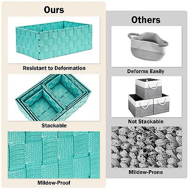 Hand Woven Polypropylene Storage Baskets Multi Use Organizers For Closet Home