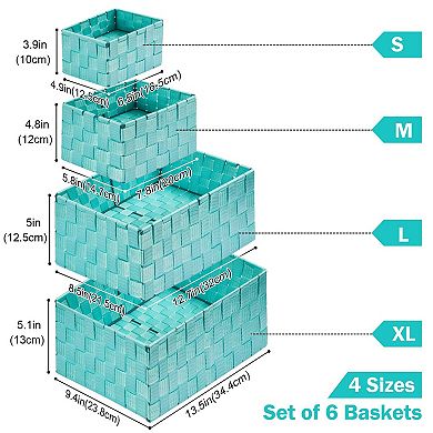 Hand Woven Polypropylene Storage Baskets Multi Use Organizers For Closet Home