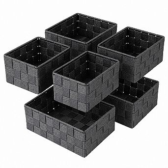 Hand Woven Polypropylene Storage Baskets Multi Use Organizers For Closet Home