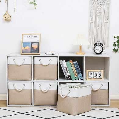 Collapsible Fabric Storage Bins With Ropes Large Organizer For Home Office Closet