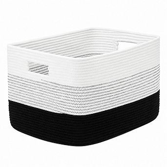 Cotton Rope Laundry Hamper Woven Storage Basket For Living Room Decor