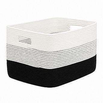 Cotton Rope Laundry Hamper Woven Storage Basket For Home Decor Living Room