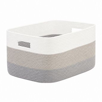 Cotton Rope Laundry Hamper Woven Storage Basket For Home Decor Living Room