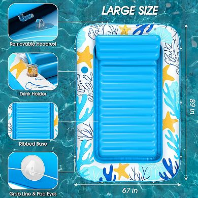 Inflatable Tanning Pool Lounger Float Sun Tub Raft Mat Ball Pit