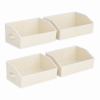 Fabric Storage Baskets Reinforced Handles Multi Purpose Organizer Bins