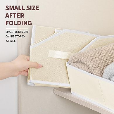 Fabric Storage Baskets Reinforced Handles Multi Purpose Organizer Bins