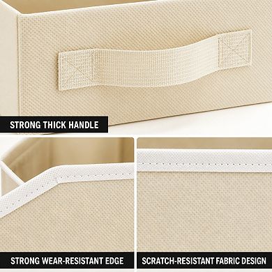 Fabric Storage Baskets Reinforced Handles Multi Purpose Organizer Bins