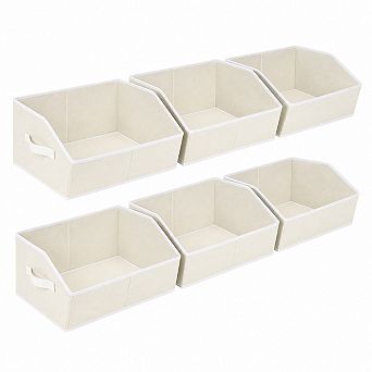 Trapezoide Fabric Storage Bins Sturdy Handles Collapsible Closet Organizers