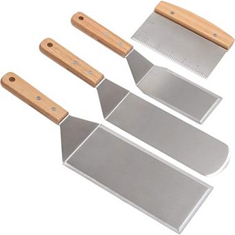 Stainless Steel Metal Spatula Set,Metal Utensil great for BBQ Grill Flat Top Cast Iron Griddle