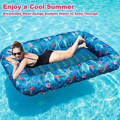 Oversized Pool Float Lounge Fabric-covered Inflatable Contour Lounger