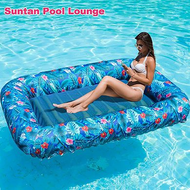 Oversized Pool Float Lounge Fabric-covered Inflatable Contour Lounger