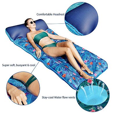 Oversized Pool Float Lounge Fabric-covered Contour Lounger