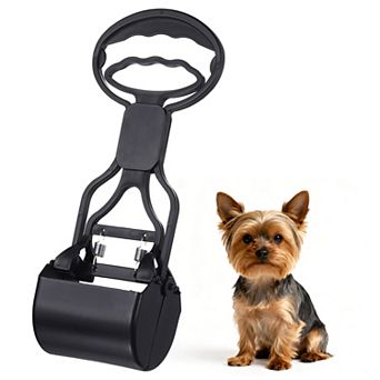 Long Handle No-Touch Dog Poop Scooper, Unbreakable Spring Pick-Up Tool for Waste Removal