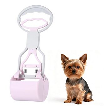 Long Handle No-Touch Dog Poop Scooper, Unbreakable Spring Pick-Up Tool for Waste Removal