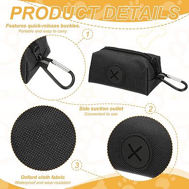 Dog Waste Bag Holder for Leash with Zipper, Portable Dispenser