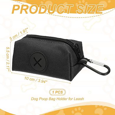 Dog Waste Bag Holder for Leash with Zipper, Portable Dispenser