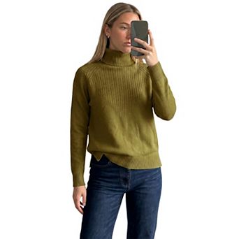 Women's Blend Cable Knit Sweater Turtleneck Pullover Jumper Tops
