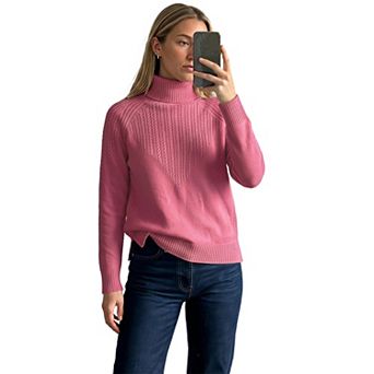 Women's Blend Cable Knit Sweater Turtleneck Pullover Jumper Tops