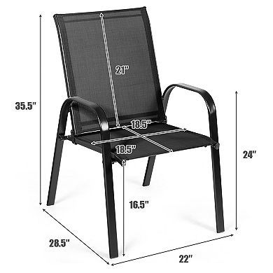 Costway 4PCS Patio Chair Dining Chair Garden Deck Yard W/Armrest
