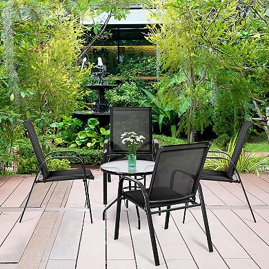Costway 4PCS Patio Chair Dining Chair Garden Deck Yard W/Armrest