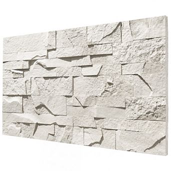 HOMCOM 8-Pack 3D Faux Stone Wall Panels, Lightweight PU Panels